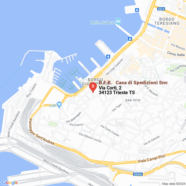 apri la mappa di B.F.B. - Casa di Spedizioni Snc