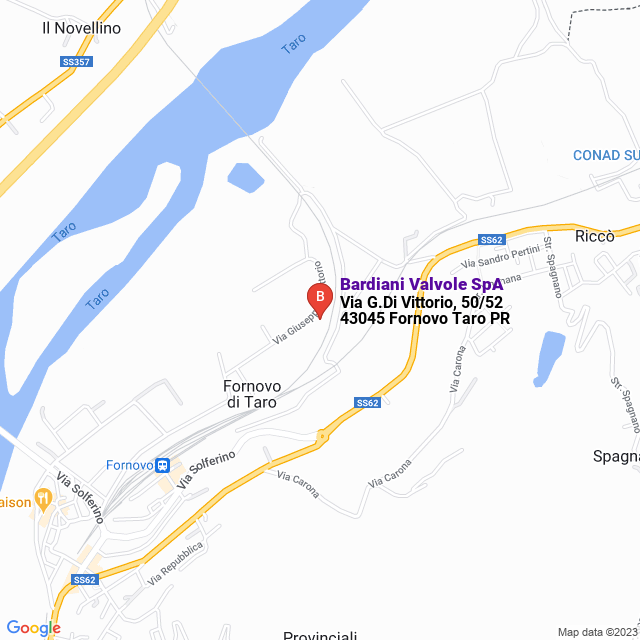 apri la mappa di Bardiani Valvole SpA