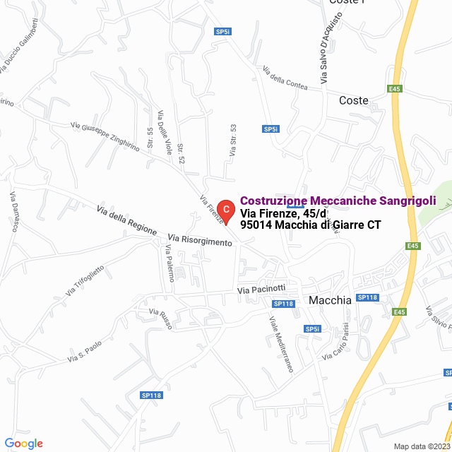 apri la mappa di Costruzione Meccaniche Sangrigoli