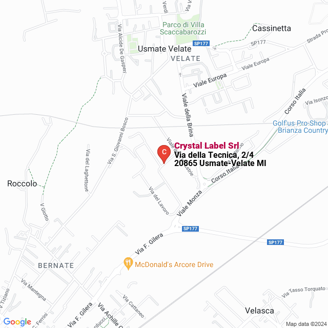 apri la mappa di Crystal Label Srl