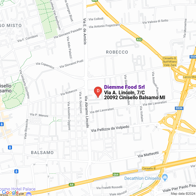 apri la mappa di Diemme Food Srl