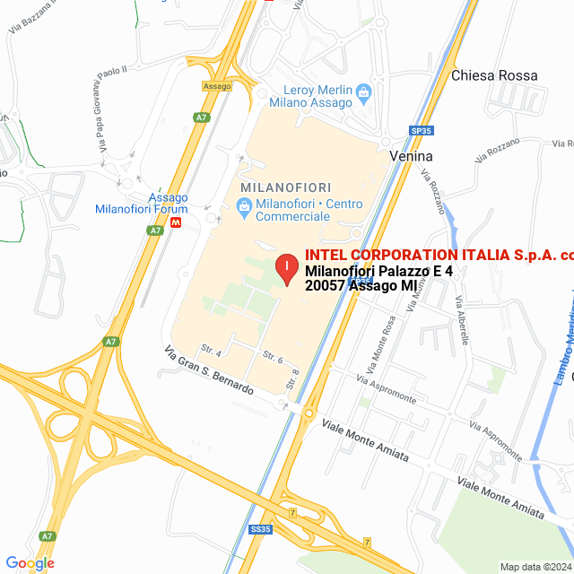 apri la mappa di INTEL CORPORATION ITALIA S.p.A. con unico socio