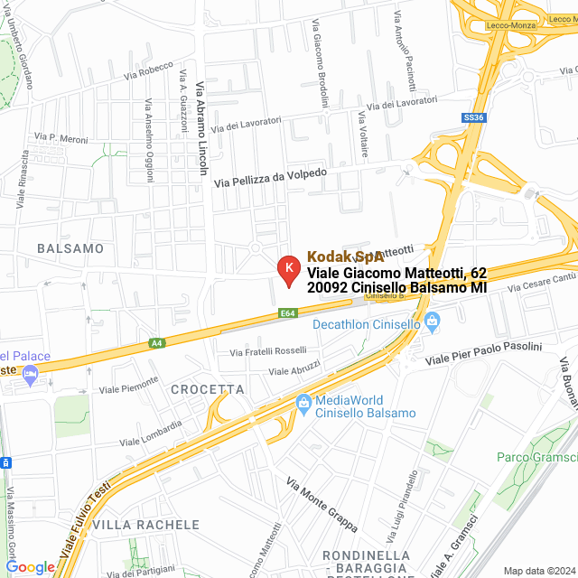 apri la mappa di Kodak SpA