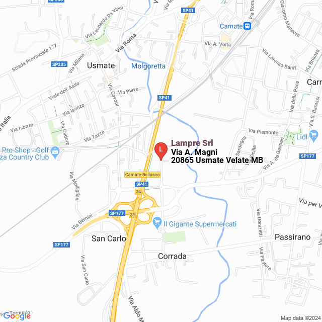 apri la mappa di Lampre Srl
