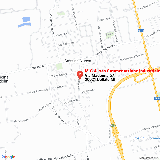 apri la mappa di M.C.A. sas Strumentazione Industriale