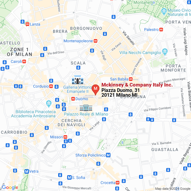 apri la mappa di Mckinsey & Company Italy Inc.