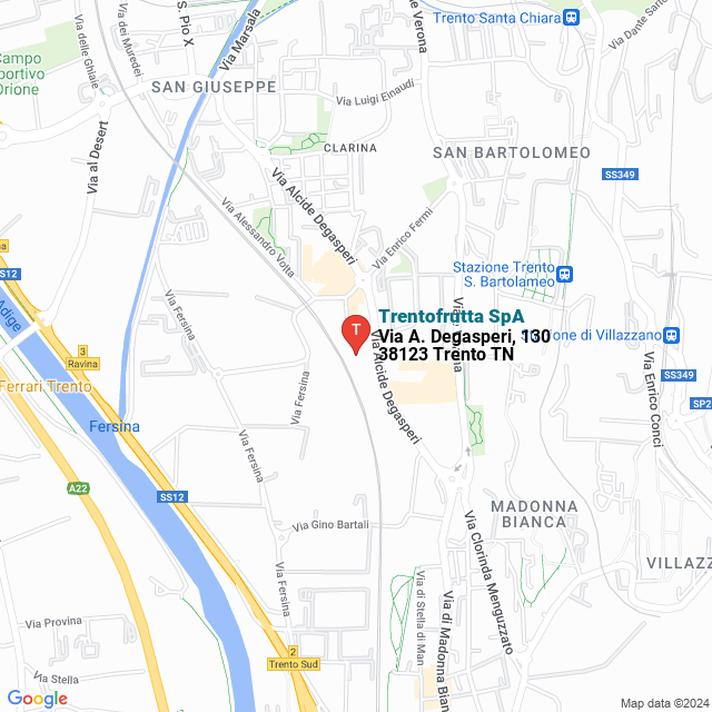 apri la mappa di Trentofrutta SpA