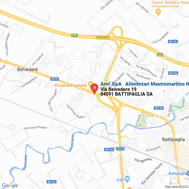 apri la mappa di Ami‘ SpA - Alimentari Mastromartino Italia