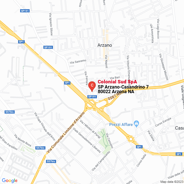 apri la mappa di Colonial Sud SpA