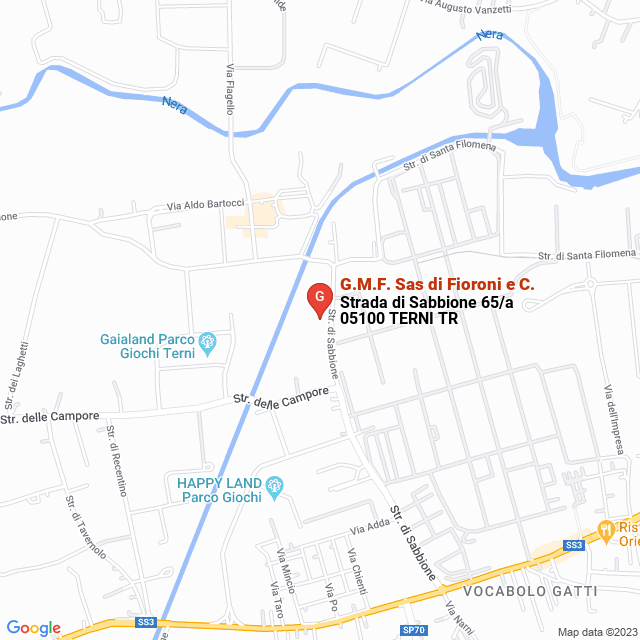 apri la mappa di G.M.F. Sas di Fioroni e C.