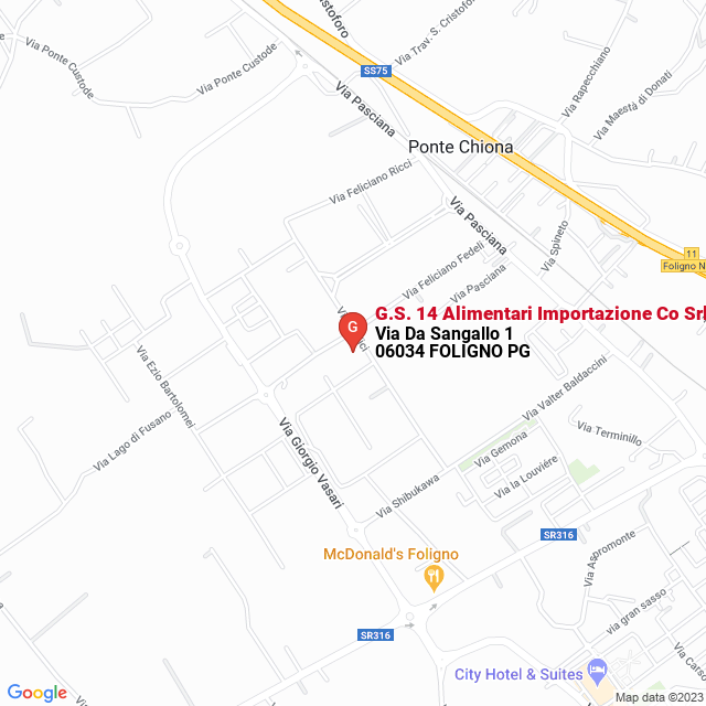 apri la mappa di G.S. 14 Alimentari Importazione Co Srl