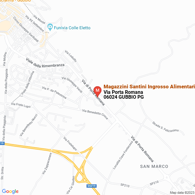apri la mappa di Magazzini Santini Ingrosso Alimentari Snc
