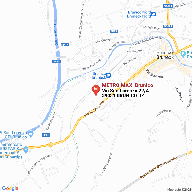 apri la mappa di METRO MAXI Brunico