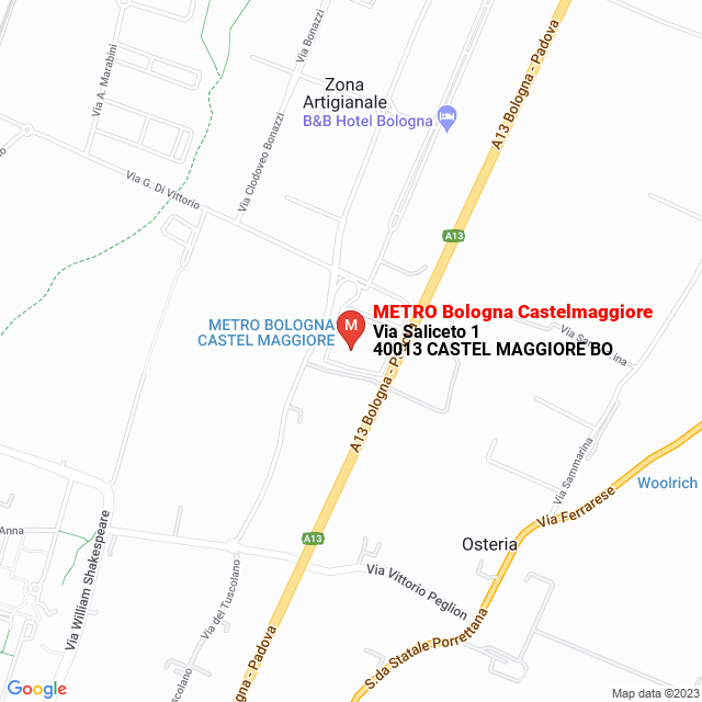 apri la mappa di METRO Bologna Castelmaggiore