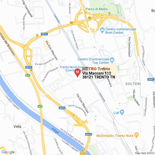 apri la mappa di METRO Trento