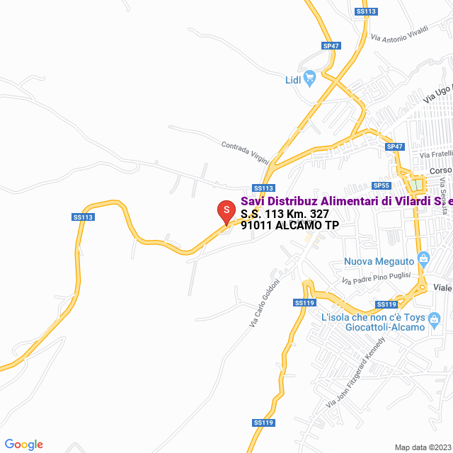 apri la mappa di Savi Distribuz Alimentari di Vilardi S. e C. Sas