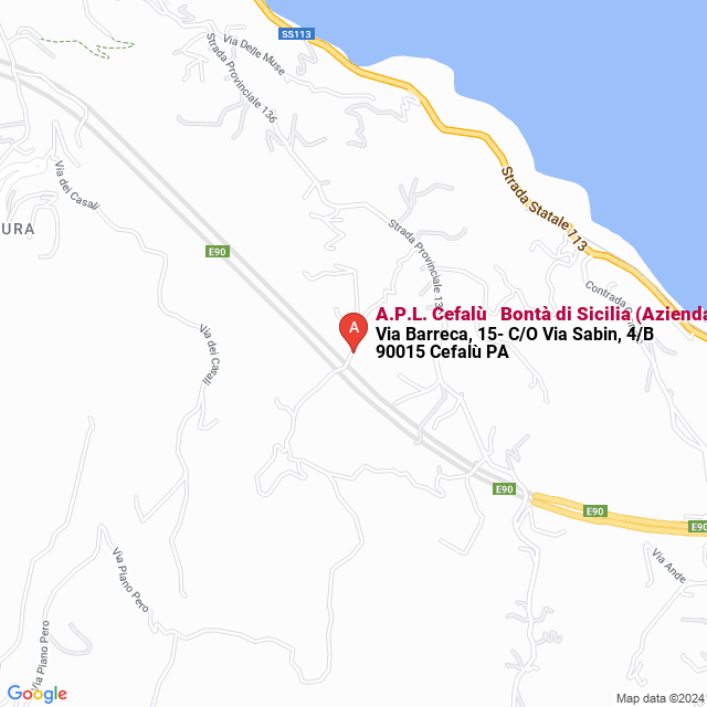 apri la mappa di A.P.L. Cefalù - Bontà di Sicilia (Azienda Agricola A. Riggio)