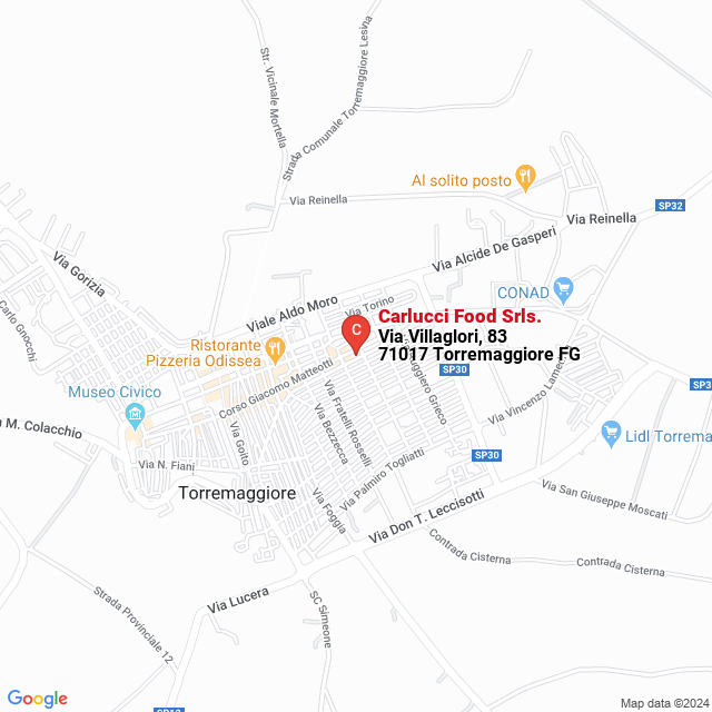 apri la mappa di Carlucci Food Srls.