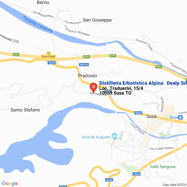 apri la mappa di Distilleria Erbotistica Alpina - Dealp Srl