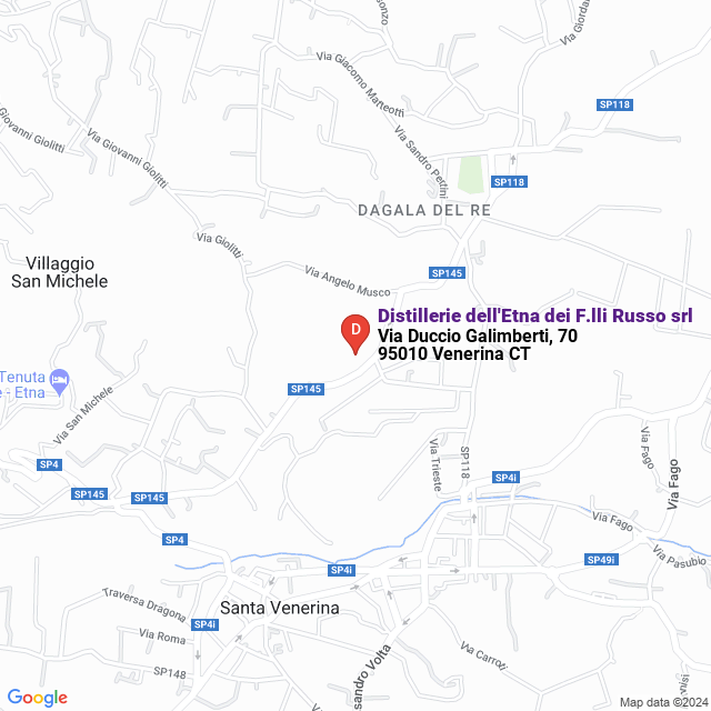 apri la mappa di Distillerie dell‘Etna dei F.lli Russo srl