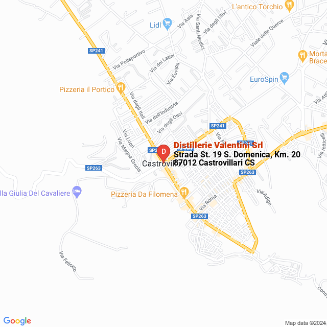 apri la mappa di Distillerie Valentini Srl