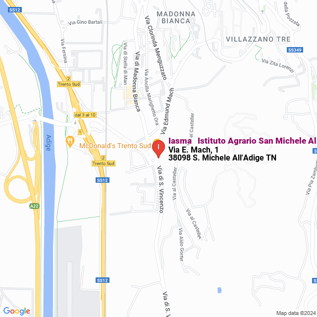 apri la mappa di Iasma - Istituto Agrario San Michele Alll‘Adige