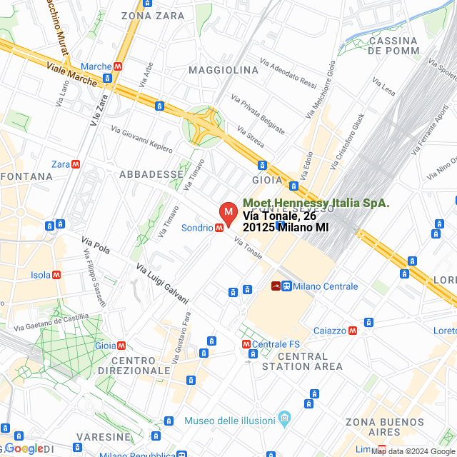 apri la mappa di Moet Hennessy Italia SpA.