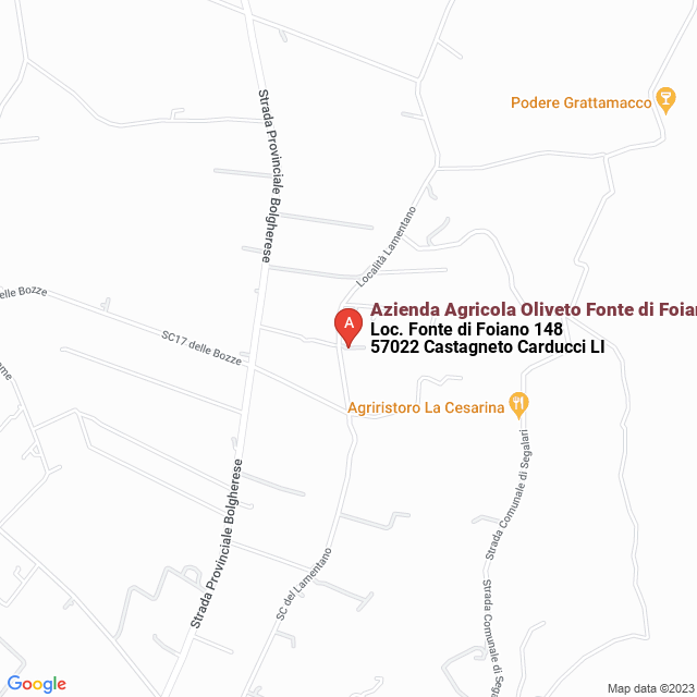 apri la mappa di Azienda Agricola Oliveto Fonte di Foiano