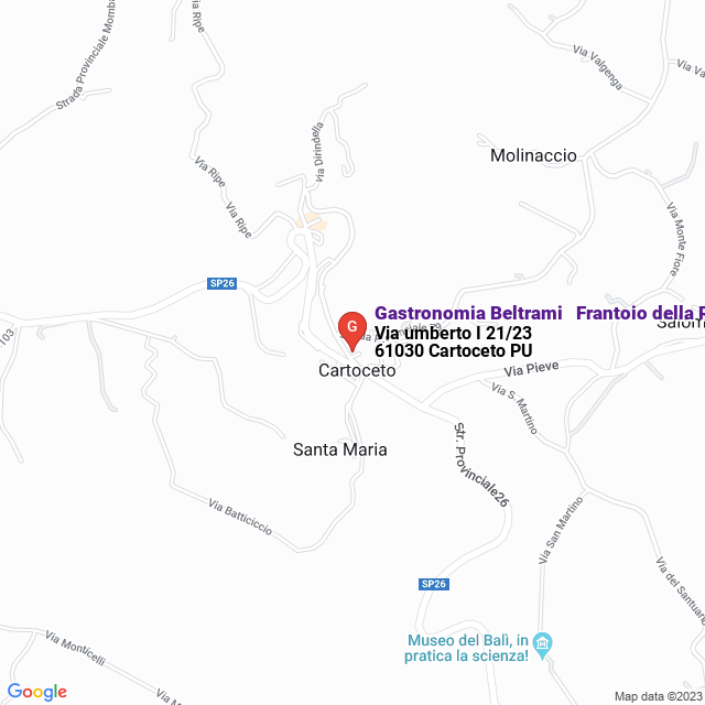 apri la mappa di Gastronomia Beltrami - Frantoio della Rocca