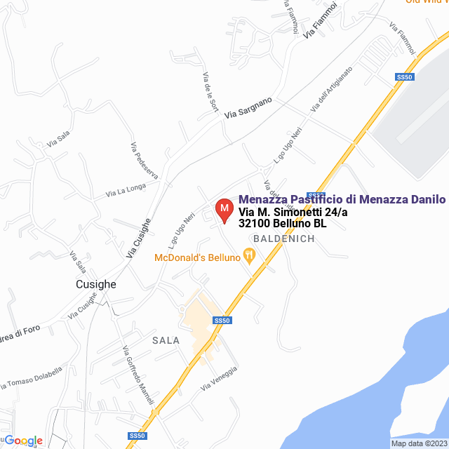 apri la mappa di Menazza Pastificio di Menazza Danilo & C. Snc