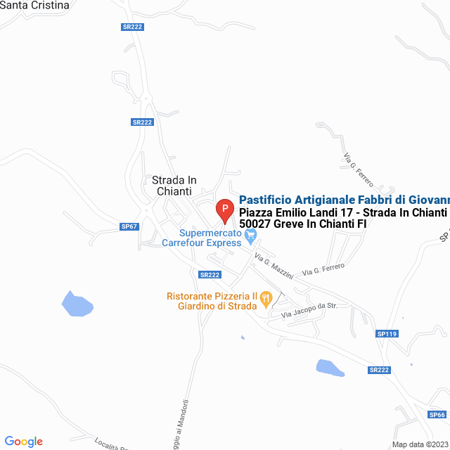 apri la mappa di Pastificio Artigianale Fabbri di Giovanni Fabbri Sas