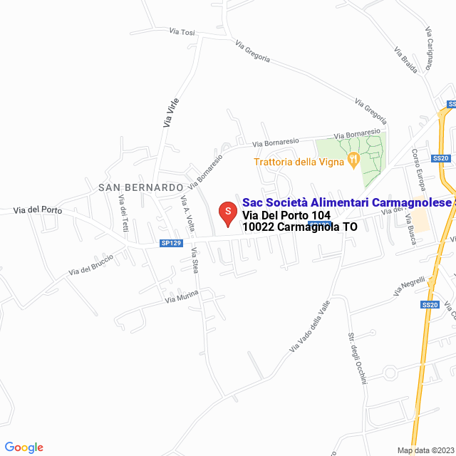 apri la mappa di Sac Società Alimentari Carmagnolese SpA