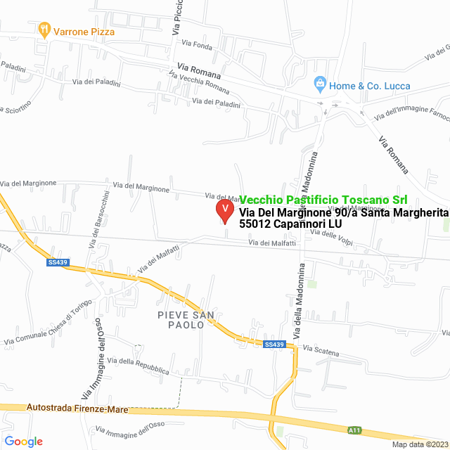apri la mappa di Vecchio Pastificio Toscano Srl