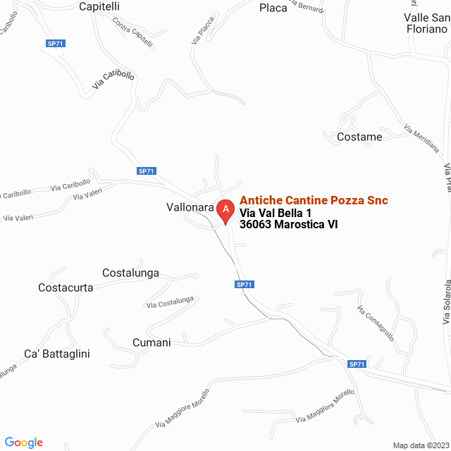 apri la mappa di Antiche Cantine Pozza Snc