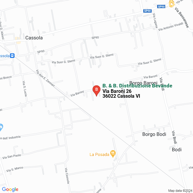 apri la mappa di B. & B. Distribuzione Bevande