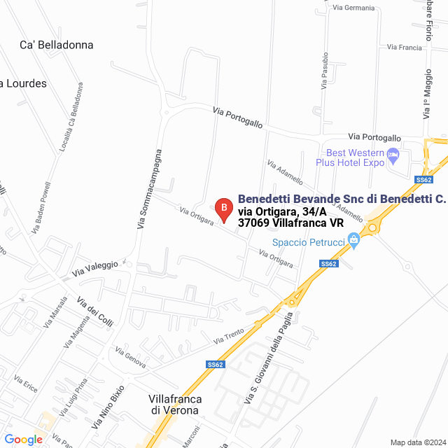 apri la mappa di Benedetti Bevande Snc di Benedetti C.