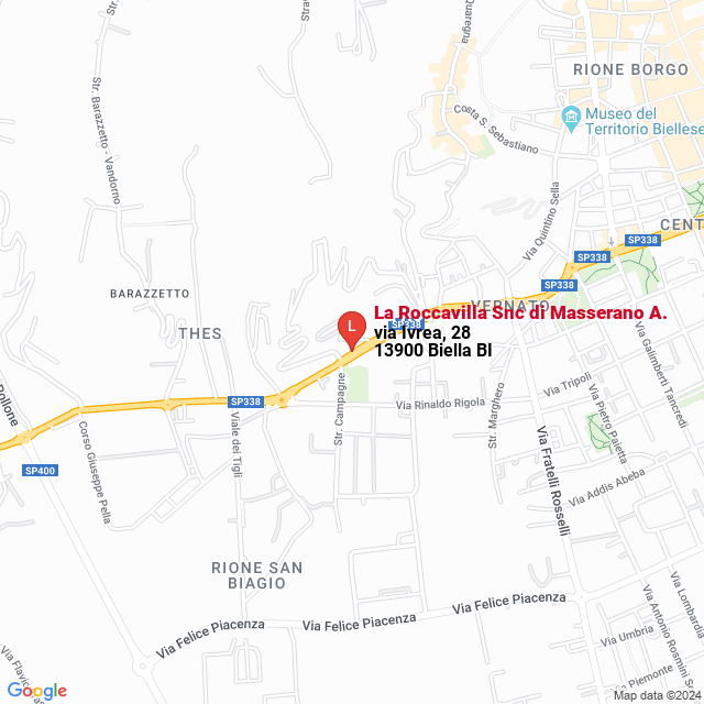 apri la mappa di La Roccavilla Snc di Masserano A.