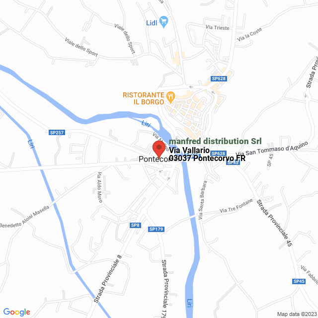 apri la mappa di manfred distribution Srl