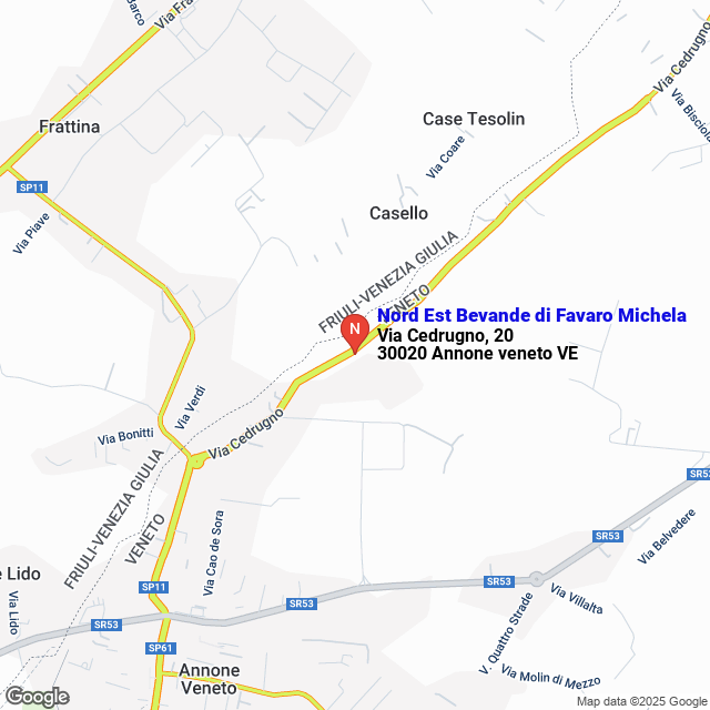 apri la mappa di Nord Est Bevande di Favaro Michela