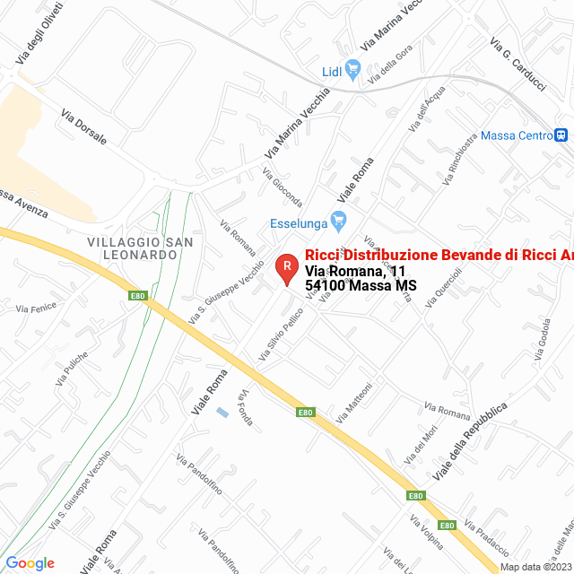 apri la mappa di Ricci Distribuzione Bevande di Ricci Antonio