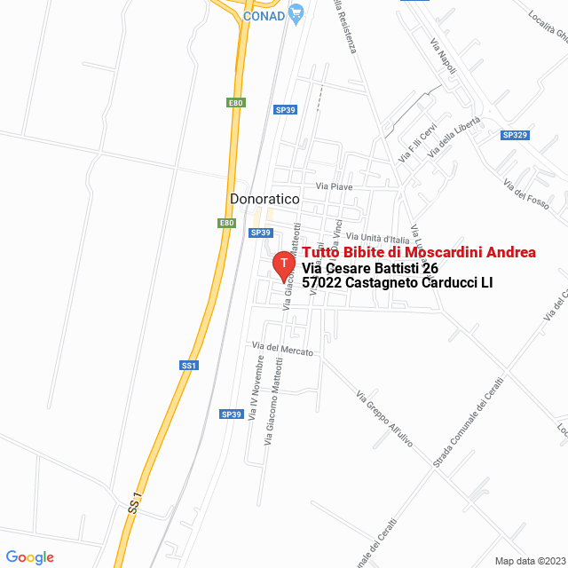 apri la mappa di Tutto Bibite di Moscardini Andrea