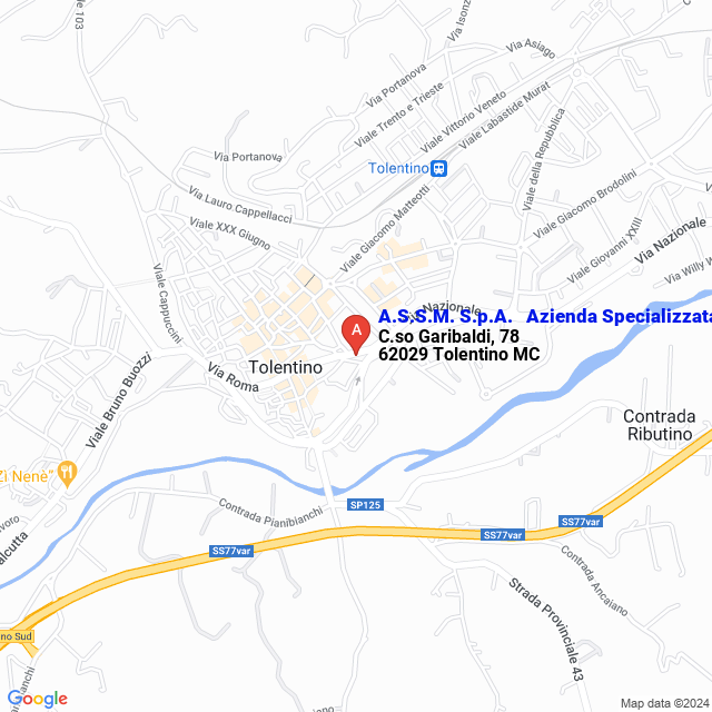 apri la mappa di A.S.S.M. S.p.A. - Azienda Specializzata Settore Multiservizi S.p.A.