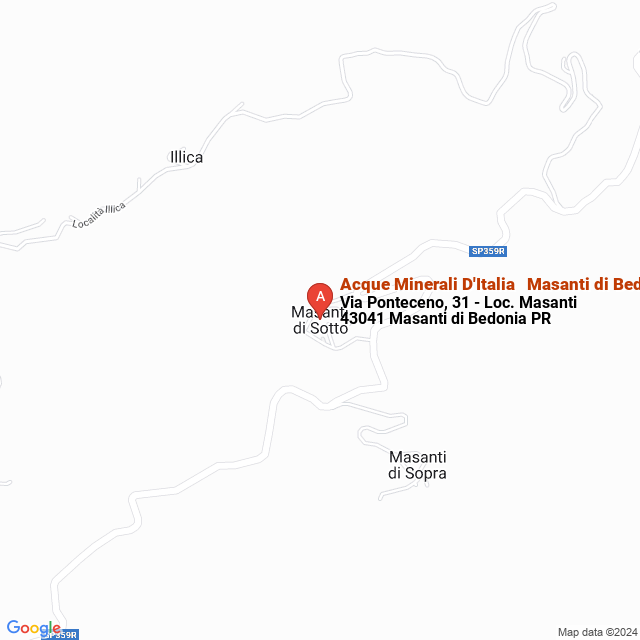 apri la mappa di Acque Minerali D‘Italia - Masanti di Bedonia