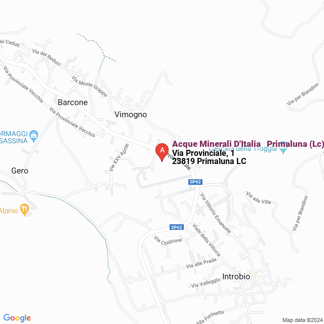 apri la mappa di Acque Minerali D‘Italia - Primaluna (Lc)