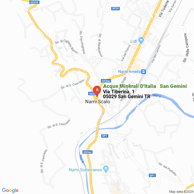 apri la mappa di Acque Minerali D‘Italia - San Gemini