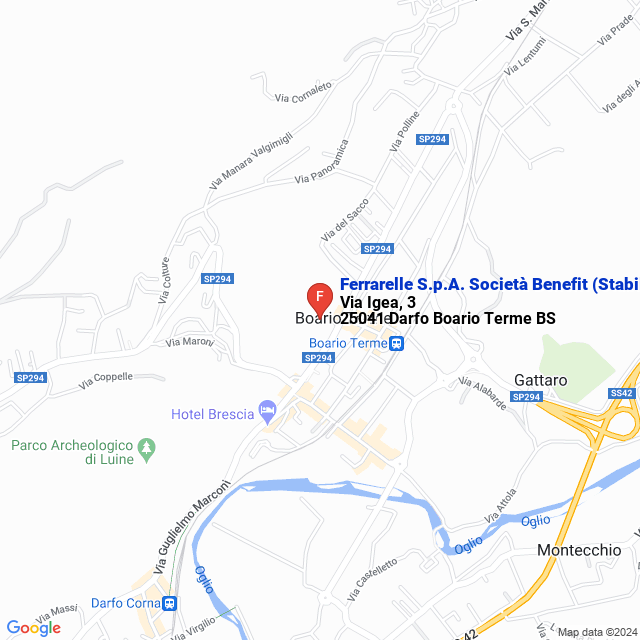 apri la mappa di Ferrarelle S.p.A. Società Benefit (Stabilimento Darfo Boario)