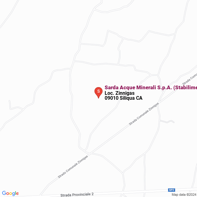 apri la mappa di Sarda Acque Minerali S.p.A. (Stabilimento)