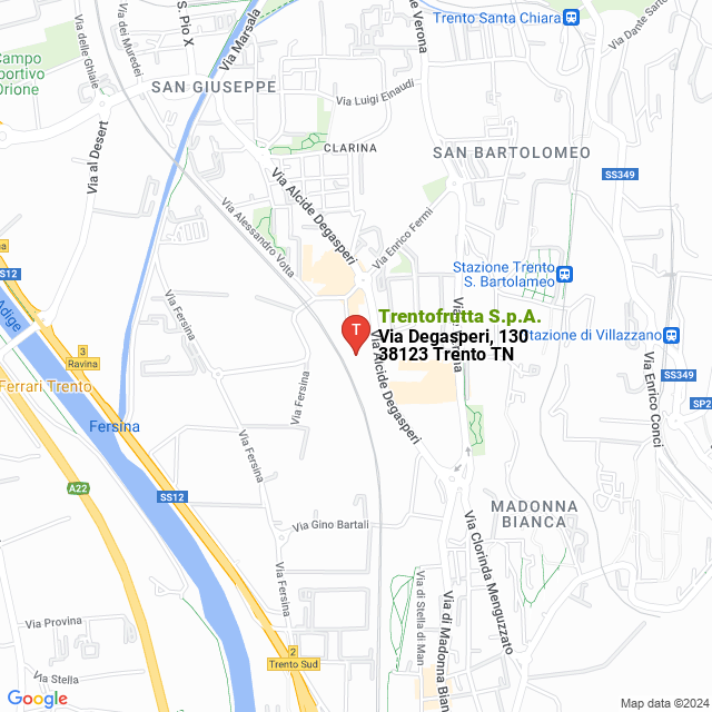 apri la mappa di Trentofrutta S.p.A.