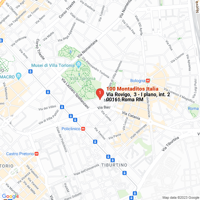 apri la mappa di 100 Montaditos Italia