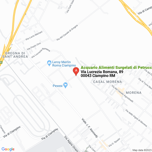 apri la mappa di Acquario Alimenti Surgelati di Petrucci Paolo e Maurizio